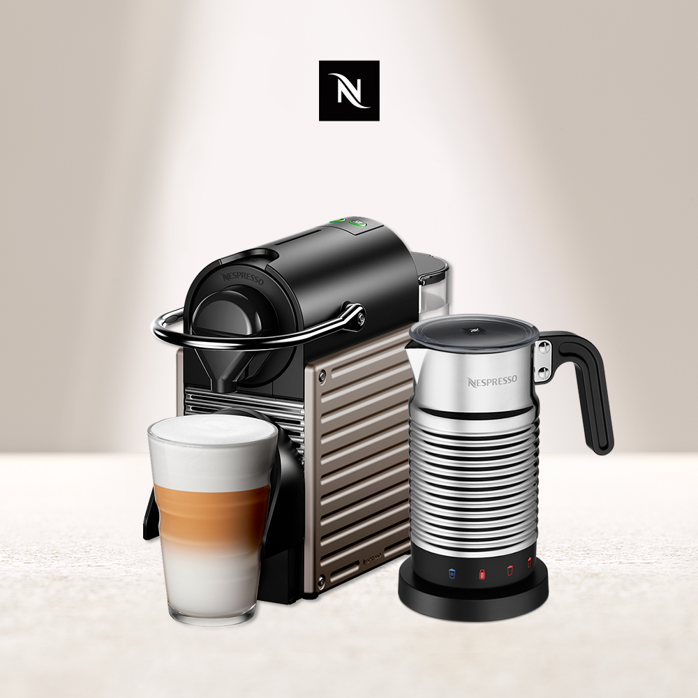 Nespresso Pixie 膠囊咖啡機 Aeroccino4 全自動奶泡機組合(Pixie 可選色)