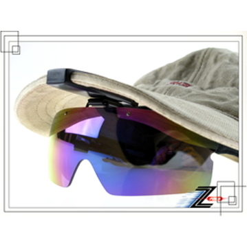 【Z-POLS獨家新款夾帽式可掀蓋PC七彩款】三段節點可調整，適用各種帽體頂級防爆抗UV4太陽眼鏡