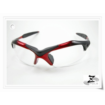 ※Z-POLS玄冰烈焰酷炫款※雙漸黑紅框搭頂級透明PC防風太陽運動眼鏡，外出旅遊、運動最佳配備!