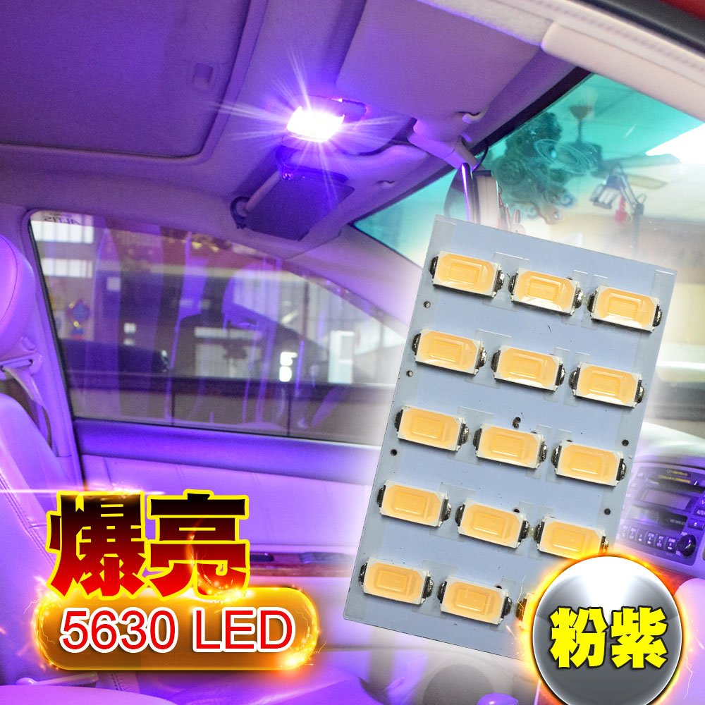 車的LED系列 5630高亮度 15SMD板燈 紫光