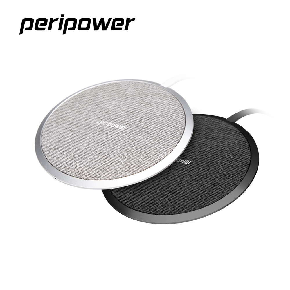 peripower PS-T06 無線充電系列-鋁合金織布充電盤(黑/灰)