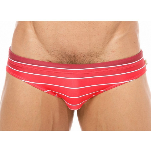 澳大利亞MARCUSE 水晶條紋紅色男仕三角泳褲