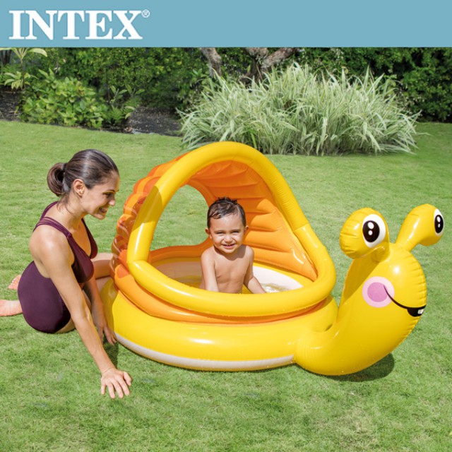 INTEX BABY小蝸遮陽幼兒戲水池145x102x74cm(57124)