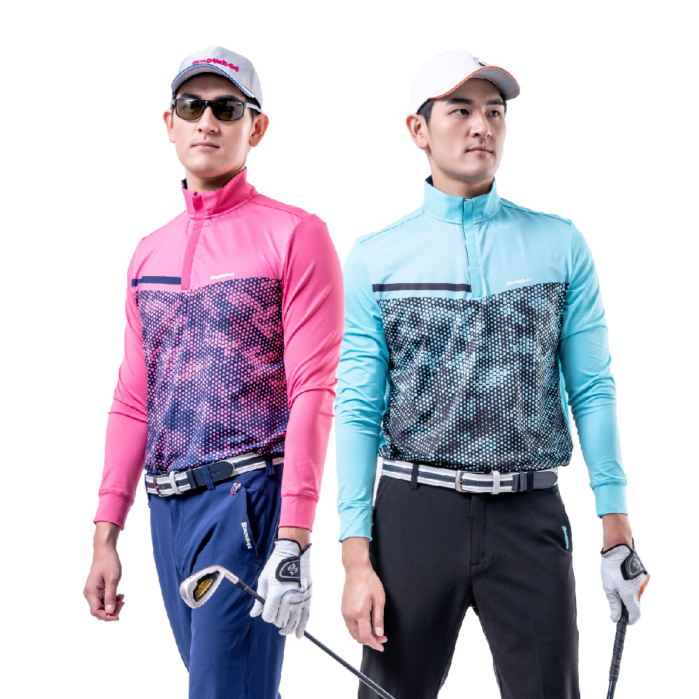Snowbee Golf 吸濕排汗迷彩長袖立領拉鍊衫