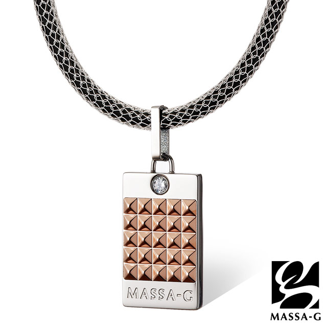 MASSA-G 玫瑰龐克純鈦墬搭配 X1 4mm超合金鍺鈦項鍊