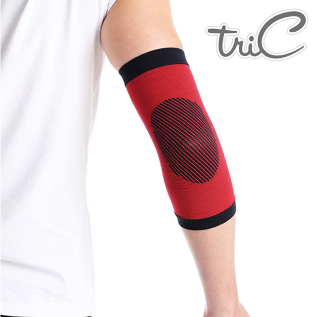 【Tric】台灣製造 專業運動防護用具-手肘護套 紅色(1雙)