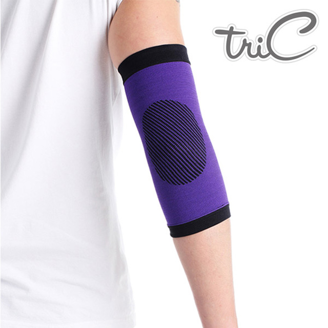 【Tric】台灣製造 專業運動防護用具-手肘護套 紫色(1雙)