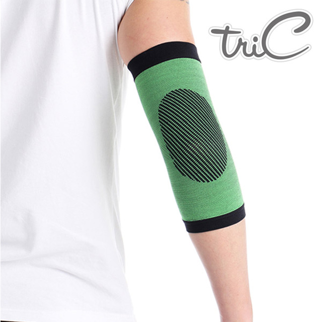 【Tric】台灣製造 專業運動防護用具-手肘護套 綠色(1雙)