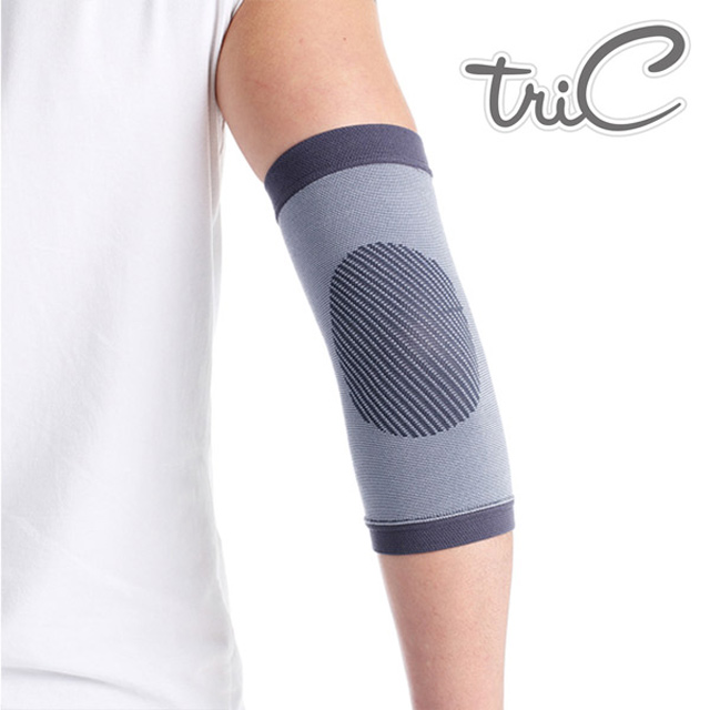 【Tric】台灣製造 專業運動防護用具-手肘護套 灰色(1雙)