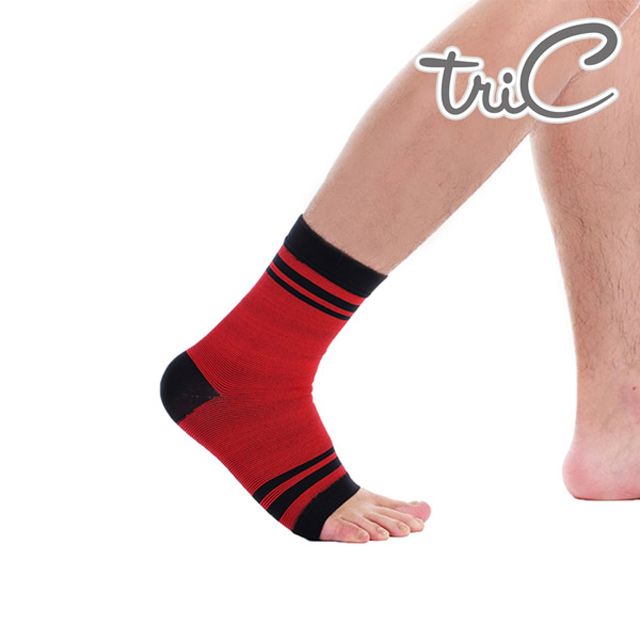 【Tric】台灣製造 專業運動防護用具-腳踝護套 紅色(1雙)