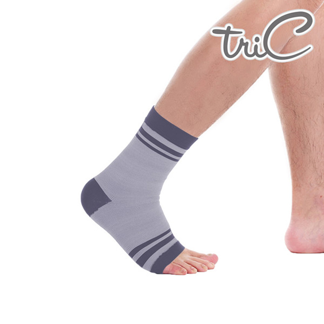 【Tric】台灣製造 專業運動防護用具-腳踝護套 灰色(1雙)