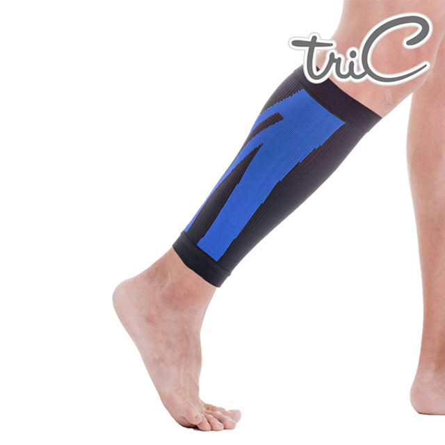 【Tric】台灣製造 專業運動防護用具-小腿護套 藍色(1雙)