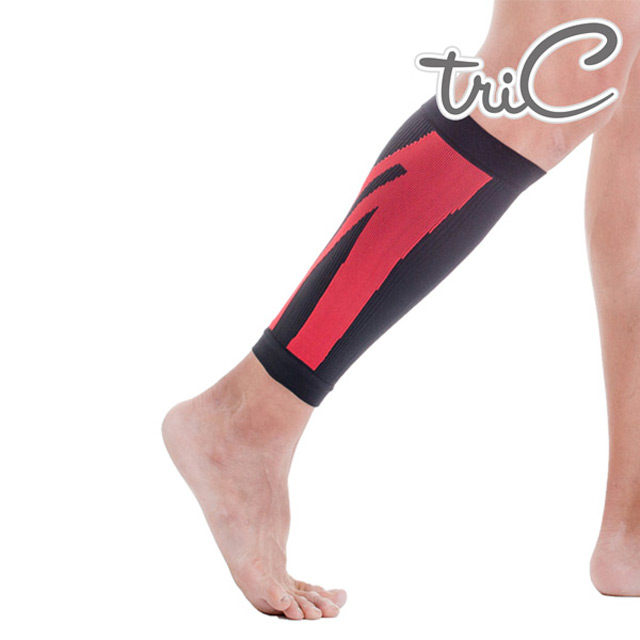 【Tric】台灣製造 專業運動防護用具-小腿護套 紅色(1雙)