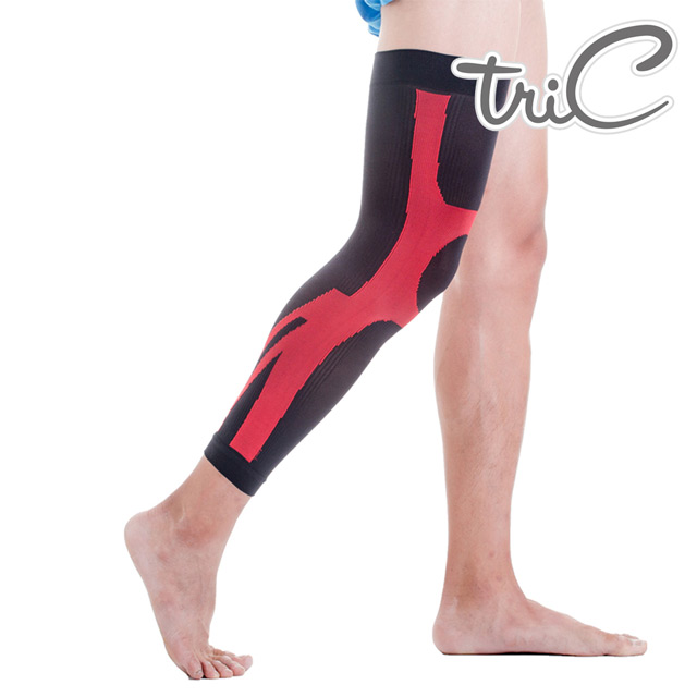 【Tric】台灣製造 專業運動防護用具-大小腿護套 紅色(1雙)