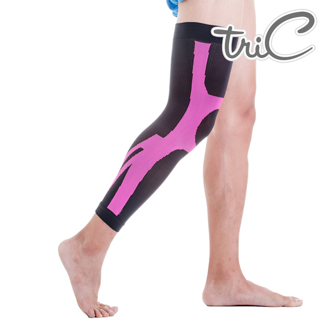 【Tric】台灣製造 專業運動防護用具-大小腿護套 桃紅色(1雙)