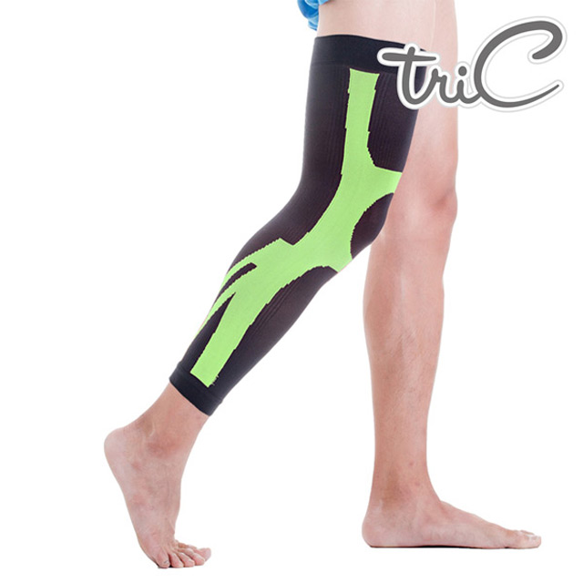 【Tric】台灣製造 專業運動防護用具-大小腿護套 螢光綠色(1雙)