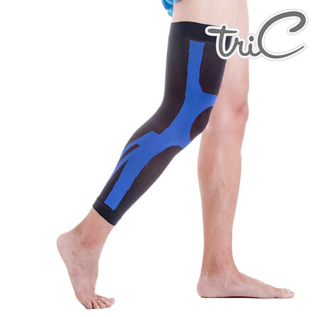 【Tric】台灣製造 專業運動防護用具-大小腿護套 藍色(1雙)