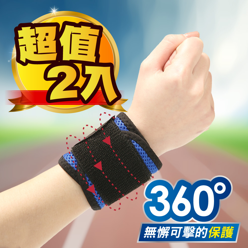 【JS嚴選】台灣製蜂巢式高機能雙包覆護手腕(2入)