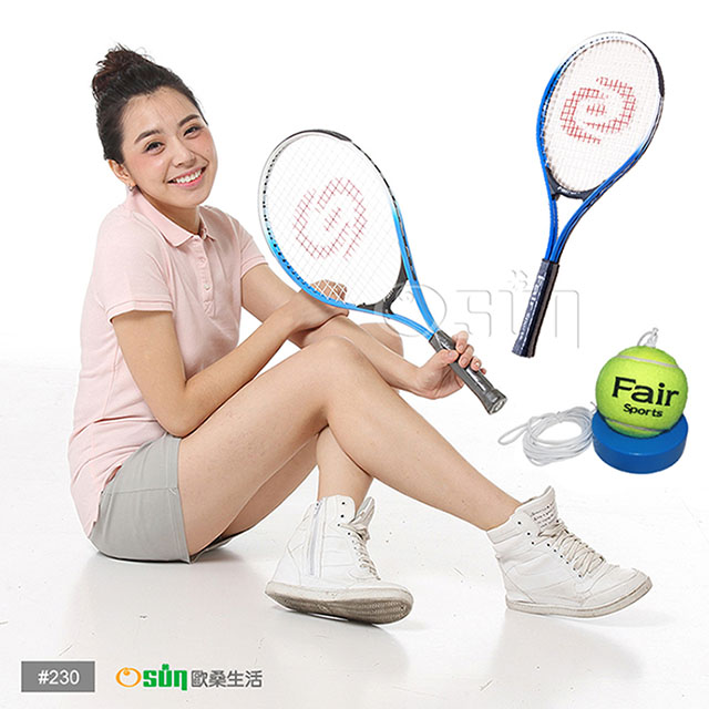 【Osun】FS-T230兒童網球拍(五色可選) + FS-TT600R硬式網球鑄鐵練習台CE185
