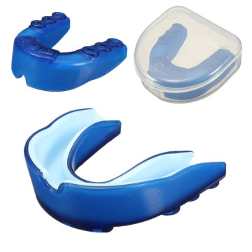 (新貨到)最新款雙色單層防磨牙套/單層雙色軟式護牙套 更加柔軟/不易磨損(3牙套+3收納盒)/藍色款
