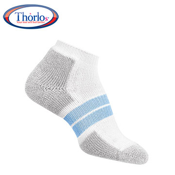 Thorlos 84N RUNNER 女款跑步襪 白/水藍