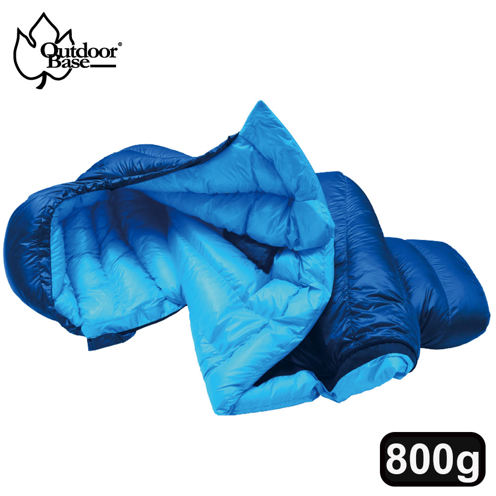 Snow Monster-頂級羽絨保暖睡袋【Outdoorbase】24684(海洋藍.中藍/800g)