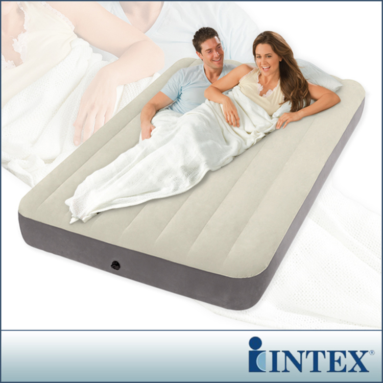 INTEX 新型氣柱-雙人植絨充氣床墊(寬137cm)