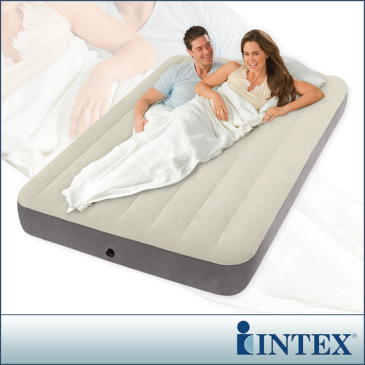 intex 新型氣柱-雙人植絨充氣床墊(寬137cm)