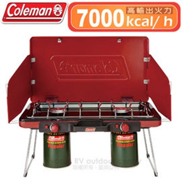美國Coleman 7000kcal輕薄雙口瓦斯爐_CM-21950 紅