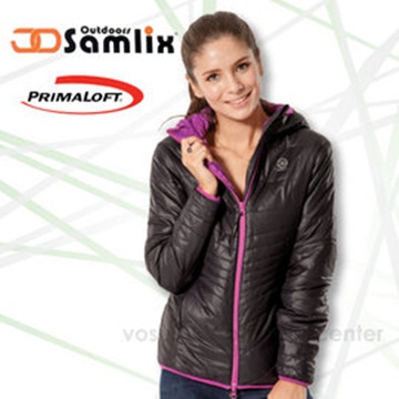 【山力士 SAMLIX】女 Primaloft 輕量保暖外套.雪衣_黑 36813