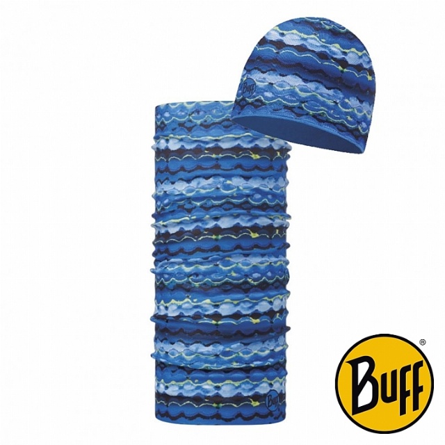 BUFF 悠閒藍海 青少年/兒童POLAR雙層保暖帽/經典頭巾組合(1380)