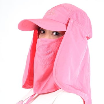 SNOWTRAVEL 抗UV遮陽休閒帽(臉/肩頸部防曬設計)(桃紅色)(850)