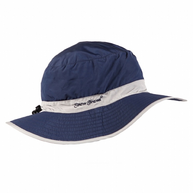 SNOWTRAVEL 抗UV透氣快乾戶外輕量休閒帽(可折疊收納)(深藍-淺灰) STAH022-DBLG(680)