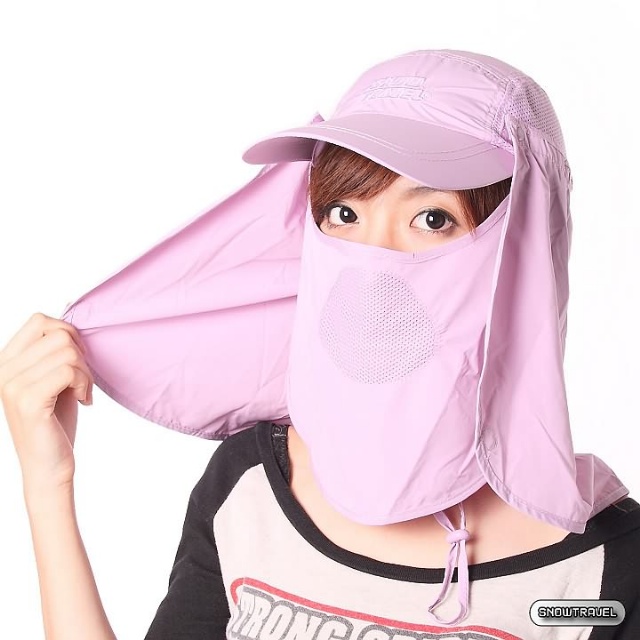 SNOWTRAVEL雪之旅 抗UV遮陽休閒帽(臉/肩頸部防曬設計)(女) 淺紫色(850)