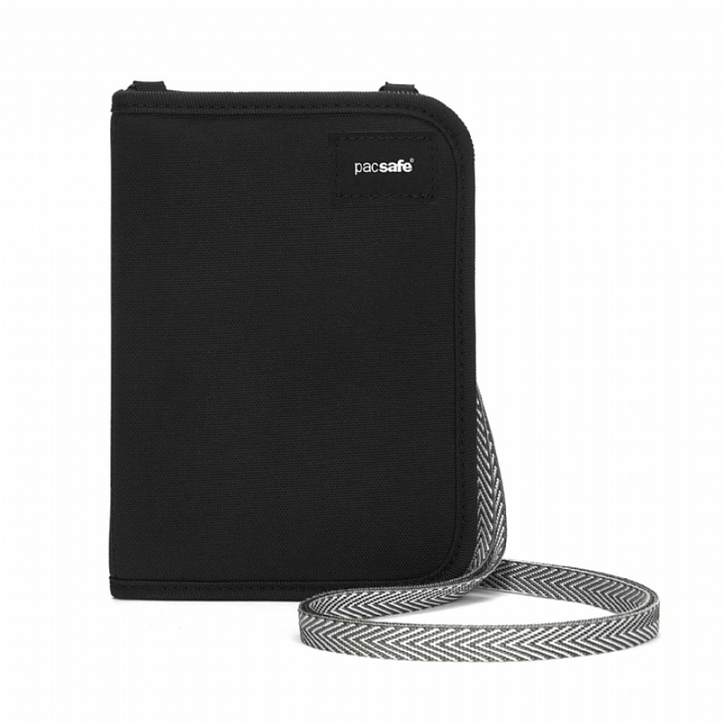 Pacsafe RFIDSAFE V150 防盜頸掛式護照皮夾(黑色)(2080)