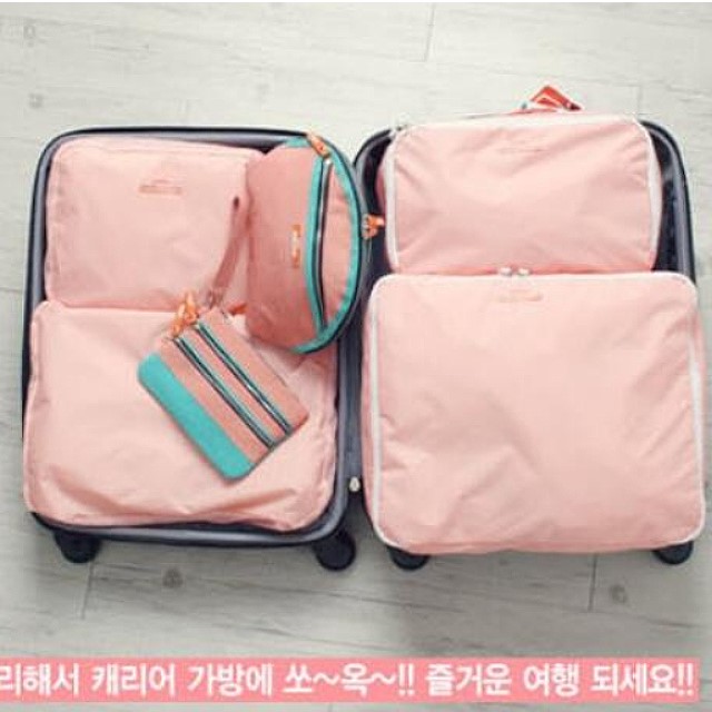 May Shop bags in bag旅行收納袋衣服雜物袋旅遊行李箱整理包防水五件套【108101781】