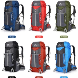 May Shop【LF66】大容量旅行戶外登山包USB充電雙肩運動背包