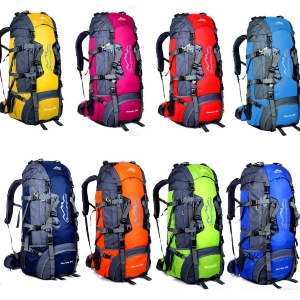 May Shop【LF13126】80L多功能登山包戶外運動背包大容量旅行雙肩包