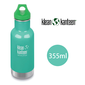 【美國Klean Kanteen】幼童窄口不鏽鋼保溫瓶-355ml-海波綠