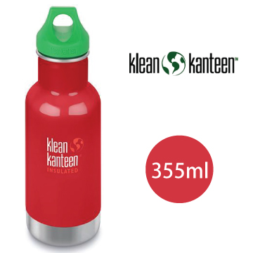 【美國Klean Kanteen】幼童窄口不鏽鋼保溫瓶-355ml-寶石紅