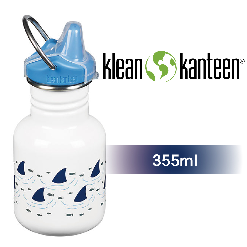 【美國Klean Kanteen】幼童窄口不鏽鋼吸嘴瓶-355ml-小鯊魚