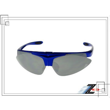 【新一代Z-POLS 旗艦寶藍款】搭電鍍水銀黑PC防爆抗紫外線可配度運動眼鏡！全新上市~