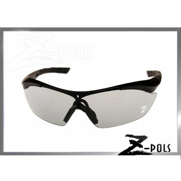 【Z-POLS全新頂級3秒變色鏡片款】專業級TR90頂級材質 鏡腳可調 UV400超感光運動眼鏡(霧面黑)