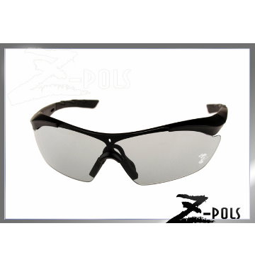 【Z-POLS全新頂級3秒變色鏡片款】專業級TR90頂級材質 鏡腳可調 UV400超感光運動眼鏡(亮黑)