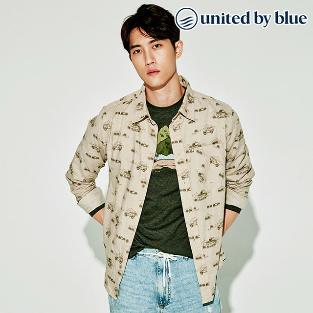 United by Blue 男棉麻彈性襯衫 101-075 / 009深米