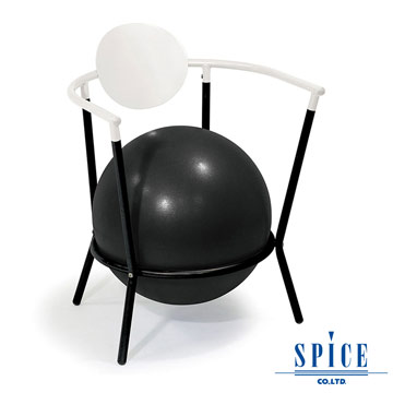 【日本 SPICE 】 多功能 碳黑白 瑜珈平衡球 時尚手扶椅