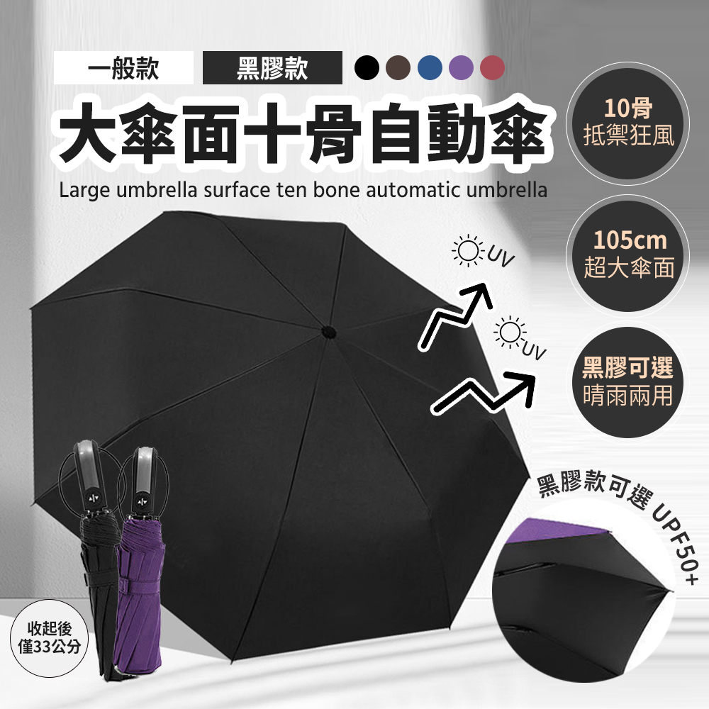 【樂邦】全自動十骨三折雨傘