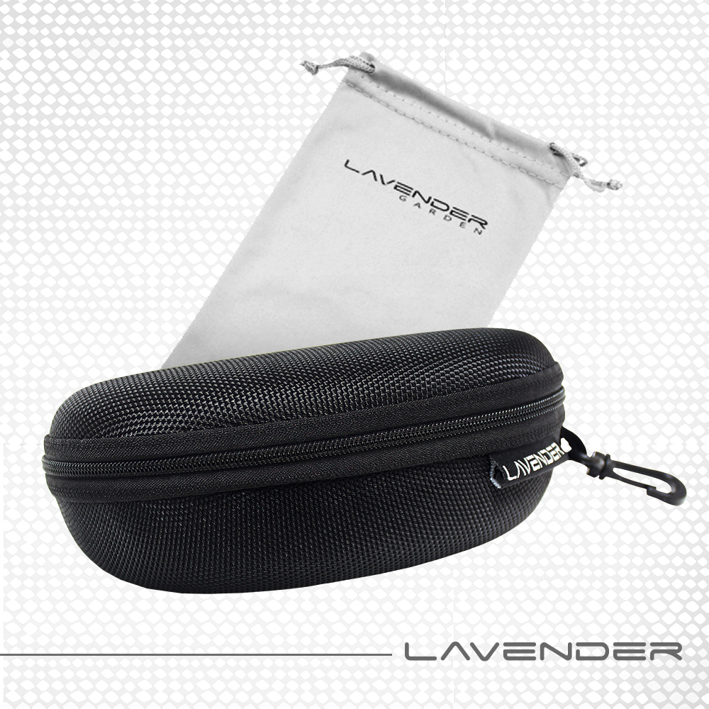 Lavender-擦拭收納兩用鏡袋與眼鏡盒套組-黑