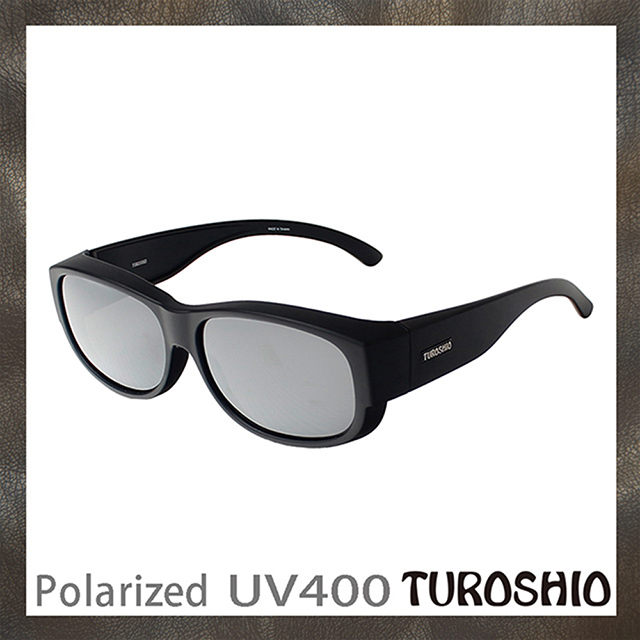 Turoshio 超輕量-坐不壞-偏光套鏡-近視/老花可戴 H80099 C22 黑/白水銀(中)