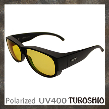Turoshio TR90 超輕量-坐不壞科技-偏光套鏡-近視/老花可戴 H80099 C2 黑黃片(中)